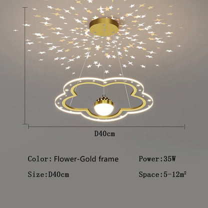 DecorBites™ Cloud Flower LED Chandelier: Kid's Bedroom Starry Sky Decorative Lighting Fixture