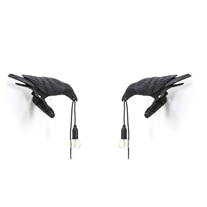 DecorBites™ Designer Bird Wall Lamp Modern Resin White Black LED Light Bedroom Living Room