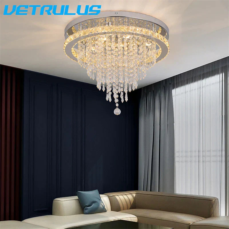 DecorBites™ Crystal Ceiling Lamp Smart LED Chandelier Remote Control Hanging Decor
