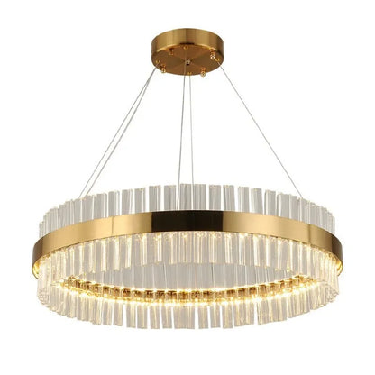 DecorBites™ Crystal LED Ring Chandelier: Modern Home Lighting Fixture