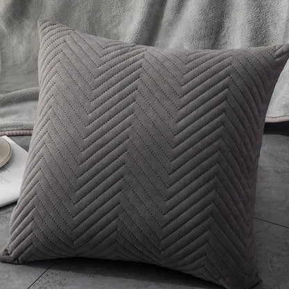 DecorBites™ Blue Wave Crimping Quilted Cushion Cover for Home Sofa Bed Decor