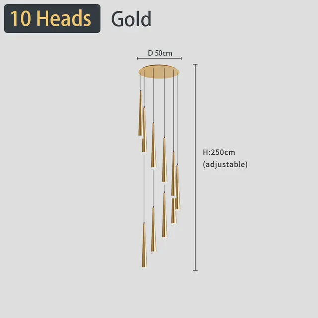 DecorBites™ Black LED Ceiling Chandelier: Stylish Staircase Lighting for Home Decor & Living Room