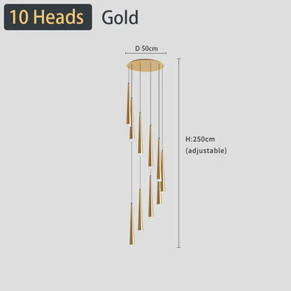 DecorBites™ Black LED Ceiling Chandelier: Stylish Staircase Lighting for Home Decor & Living Room
