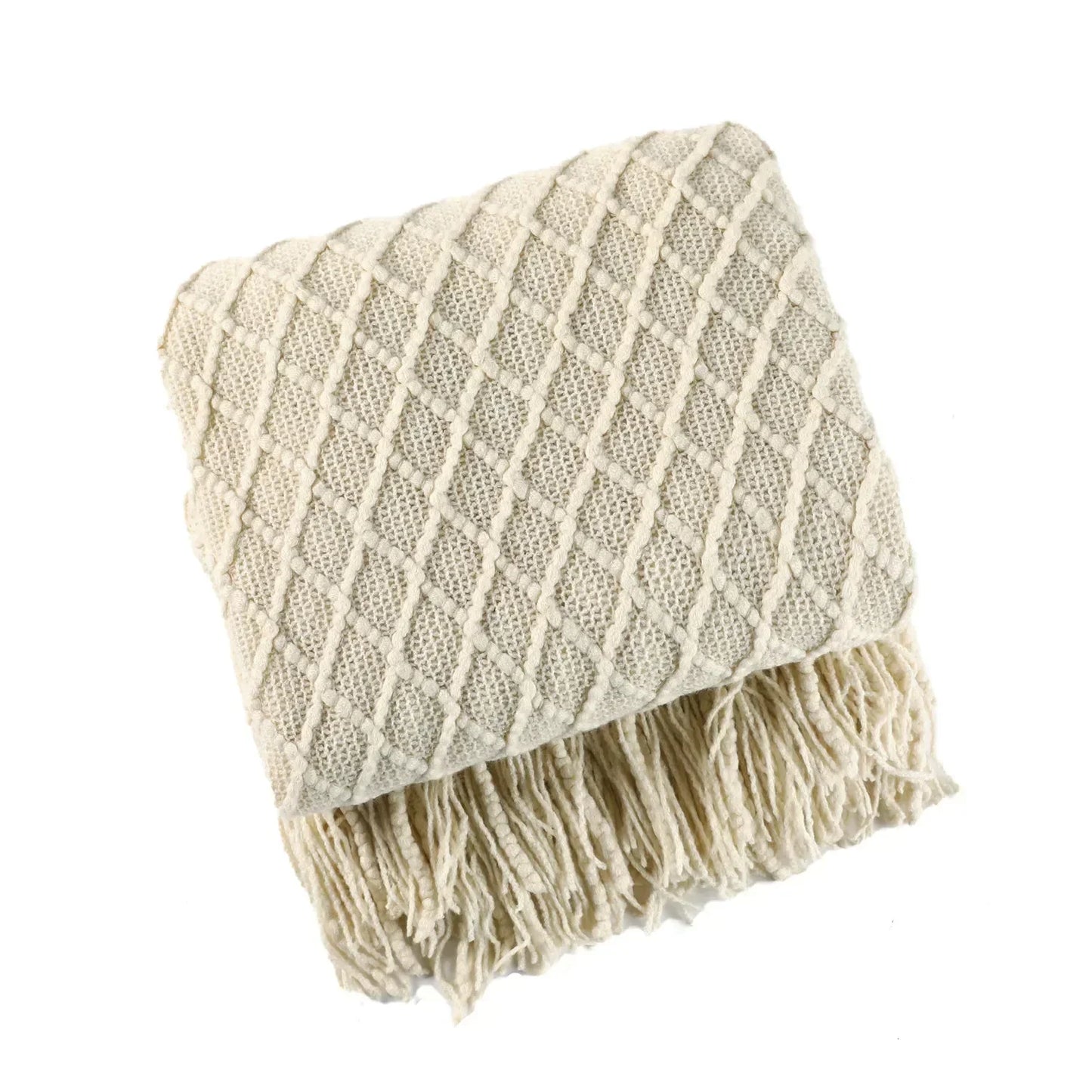 ™ Knitted Pineapple Grid Throw Blanket - Nordic Sofa Blanket for Home Decor