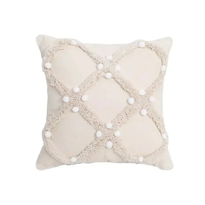 DecorBites™ Geometric Waves Tufted Pillow Covers with Embroidered Tassels