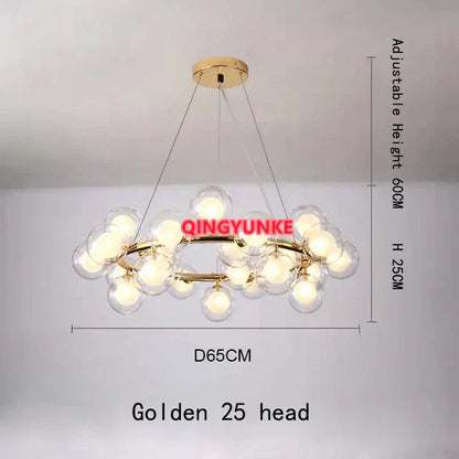 DecorBites™ Glass Ball Chandelier for Living Room - Modern Nordic Kitchen Island Ceiling Light