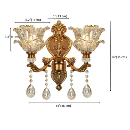 DecorBites™ Crystal Glass Dual Head Wall Lamp - European Retro Style