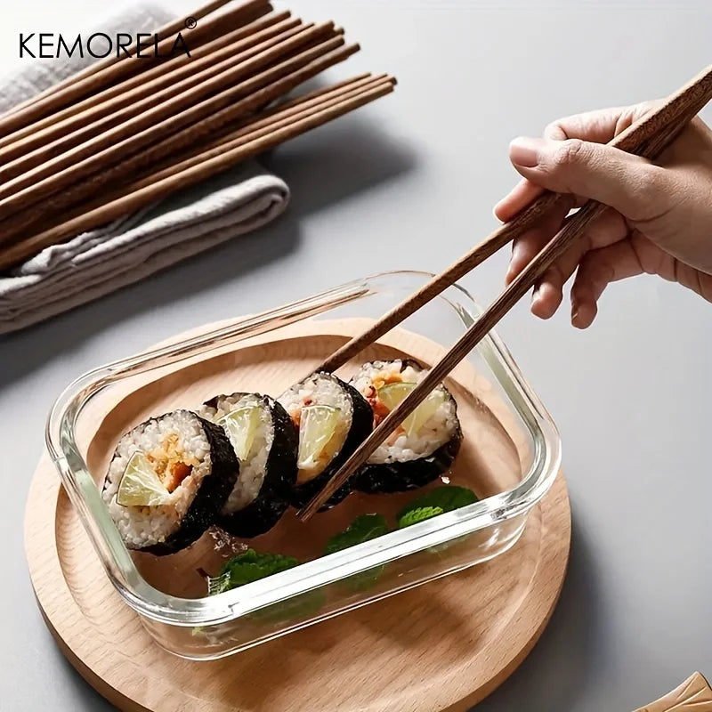 DecorBites™ 5PCS Natural Wooden Chopsticks - Japanese Hotel Restaurant Special Chopsticks For Ramen Rice