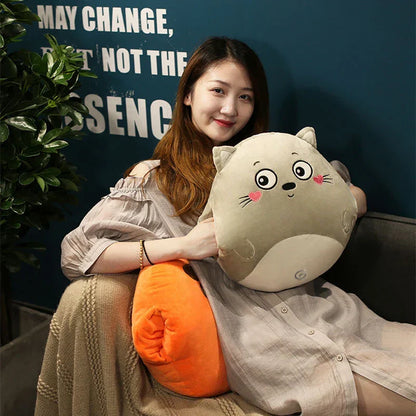 DecorBites™ Cartoon Animal Throw Pillow Blanket: Two-in-one Multi-functional Home Office Summer Blanket
