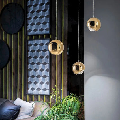 ™ Gold Chrome Ball Pendant LED Light for Kitchen, Bedroom, Dining Room