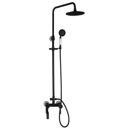 DecorBites™ 8" Black Rain Shower Head Set with Hand Spray and Mixer Faucet