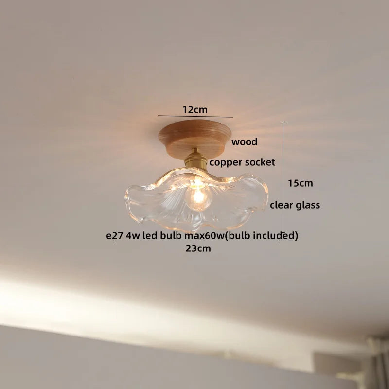 DecorBites™ Amber Glass LED Ceiling Lights Modern Decoration for Home Porch Restaurant