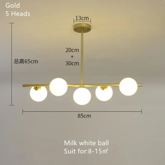 ™ Gold Glass Ball LED Pendant Light for Kitchen Dining Room Lighting