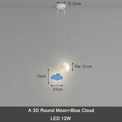 DecorBites™ Kids Star Cloud Moon Pendant Lamp with Remote Control Dimming