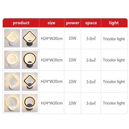 DecorBites™ LED Metal Acrylic Wall Light for Modern Minimalist Decor