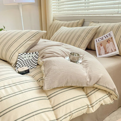 DecorBites™ Cartoon Heart Floral Print Duvet Set with Bed Sheet & Pillowcases