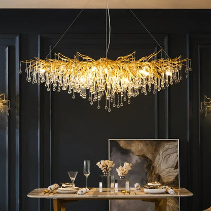 ™ Gold Crystal Ceiling Chandelier for Elegant Home Lighting