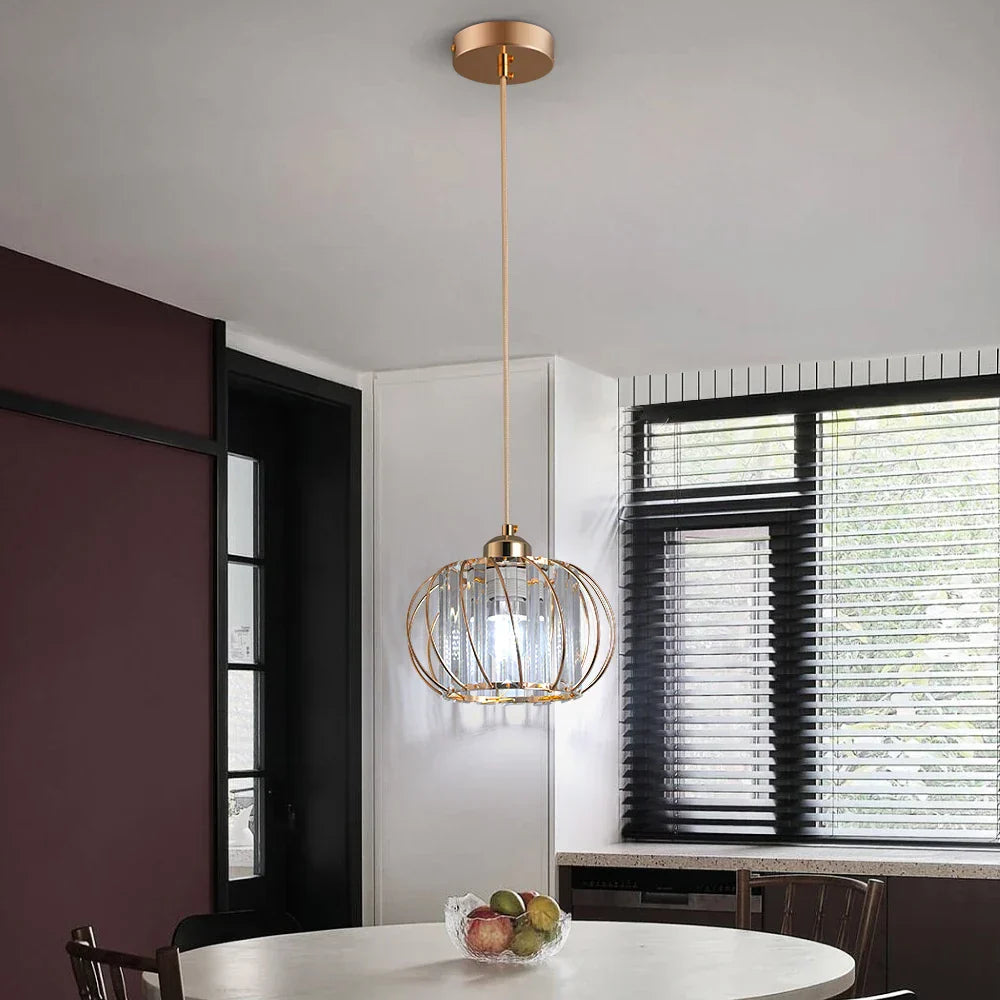 DecorBites™ Crystal Chandelier Lantern Pendant Light Fixture for Modern Home Décor