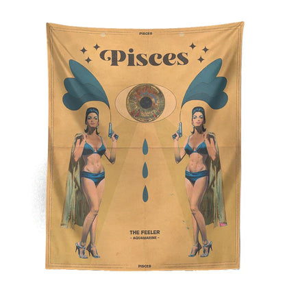 DecorBites™ Constellation Tarot Tapestry: Retro Modern Woman Wall Hanging & Room Decor