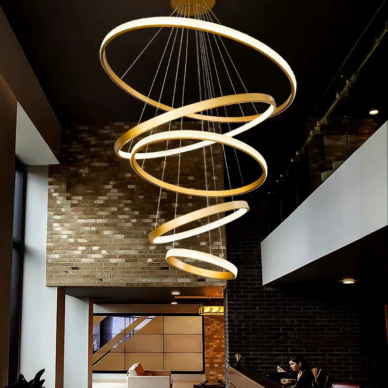 DecorBites™ Crystal Chandelier: Modern Stair Pendant Light for Living Room, Interior Lighting Fixture