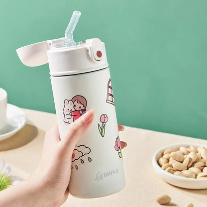 DecorBites™ Insulated 316 Stainless Steel Thermos Bottle - Keeps Drinks Hot/Cold - Stylish & Portable