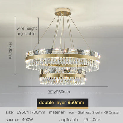 DecorBites™ Crystal Butterfly Living Room Lamp: Luxury Postmodern Dining Room Lighting