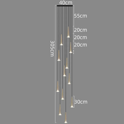 DecorBites™ Crystal LED Chandelier: Luxury Pendant Light, Staircase Suspension Luminaire, Indoor Hanging Lamps