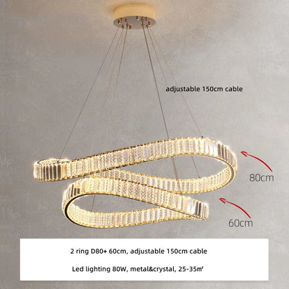 DecorBites™ Crystal LED Pendant Chandelier - Modern Irregular Steel Foyer Lighting