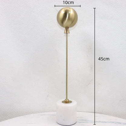 DecorBites™ Golden Geometric Balloon Metal Ball Sculpture & Decorative Figurine