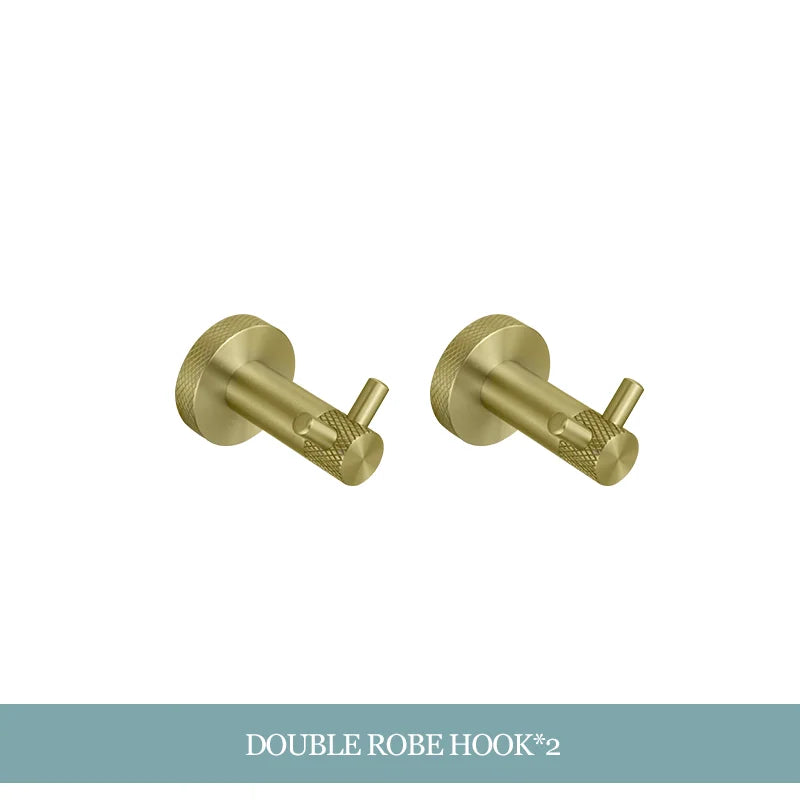DecorBites™ Gold Hardware Set: Towel Bar, Toilet Paper Holder, Robe Hook, Cup Hanger