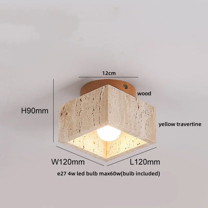DecorBites™ LED Yellow Travertine Flush Mount Ceiling Light Fixtures