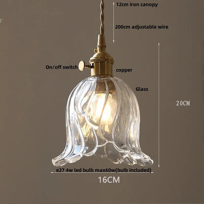 DecorBites™ Clear Glass LED Pendant Bar Kitchen Nordic Copper Dining Room Suspension