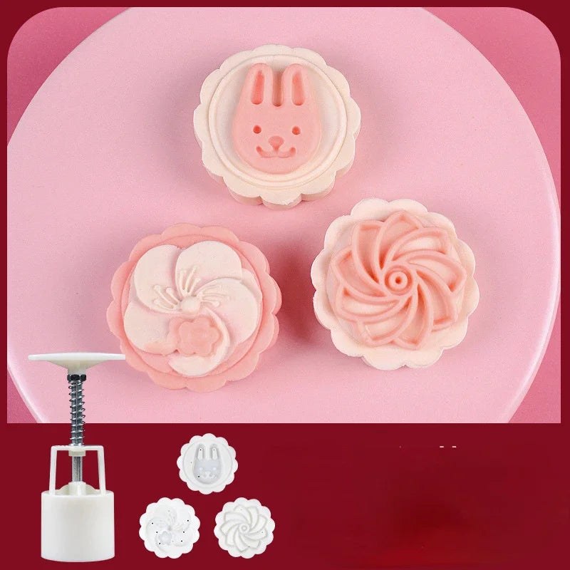 DecorBites™ 3D Cherry Blossom Mooncake Mold for Mid-autumn Festival Baking