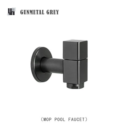 DecorBites™ Brass Black Wall Mount Garden Faucet for Extended Outdoor Use