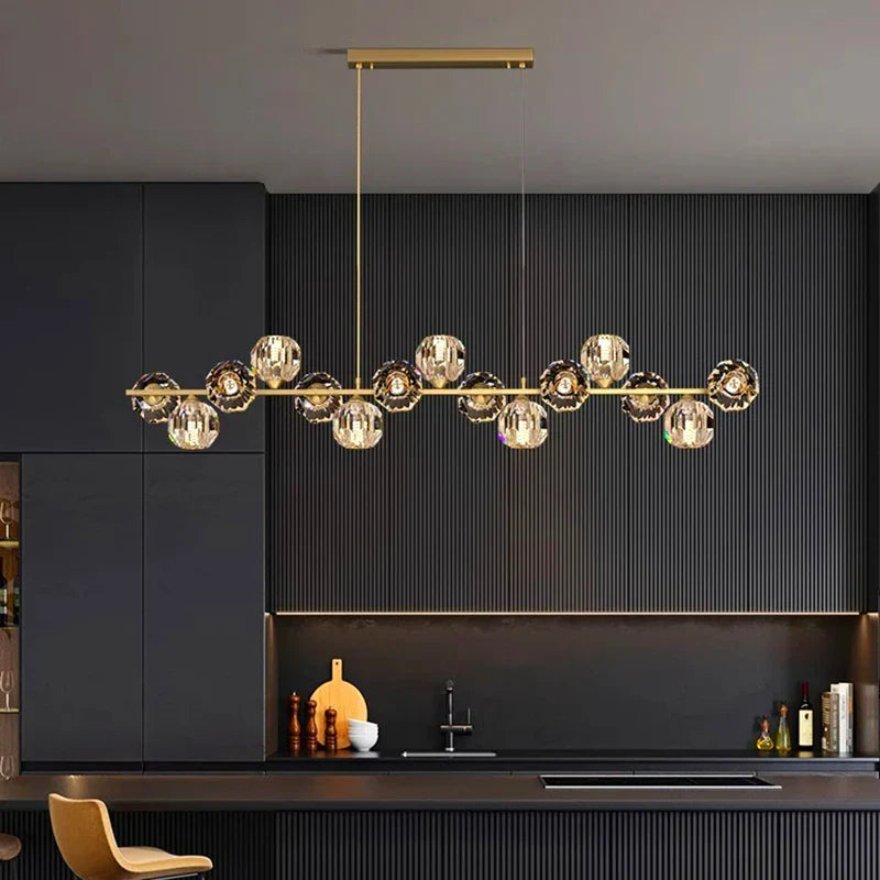 DecorBites™ Crystal Chandelier | Luxury Pendant Light for Living and Dining Room