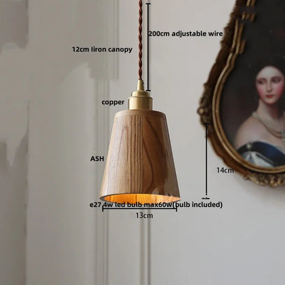 DecorBites™ LED Wood Pendant Light Fixture | Adjustable Hanging Lamp for Home Decor