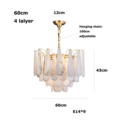 DecorBites™ Alabaster Lustre LED Chandelier for Dining Room
