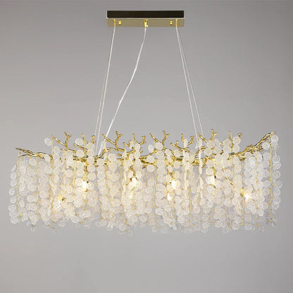 DecorBites™ Gold Money Tree Branch Crystal Chandelier for Living Room and Bedroom