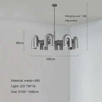 DecorBites™ LED Macaron Pendant Chandelier - Modern U Shape Hanging Lamp