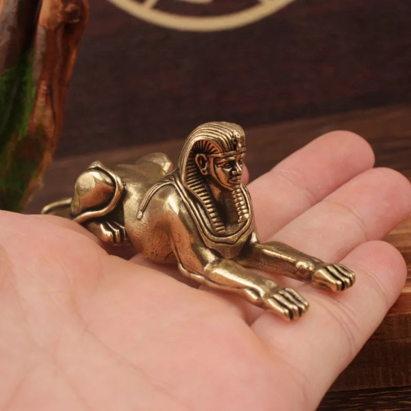 DecorBites™ Golden Sphinx Brass Egyptian Sculpture Vintage Decor Figurines Home Decor Accessories
