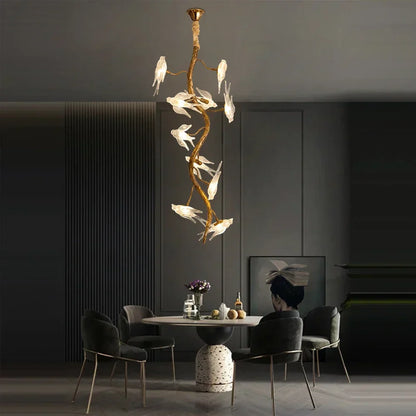 DecorBites™ Bird Crystal Glass Branch Chandelier for Living Room, Bedroom, Hotel