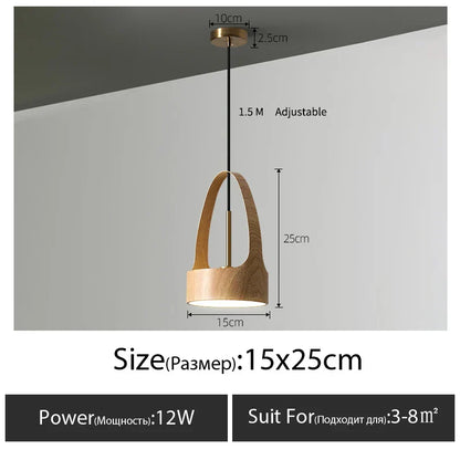 DecorBites™ LED Wood Grain Chandelier for Dining, Living, and Bedroom Ambiance