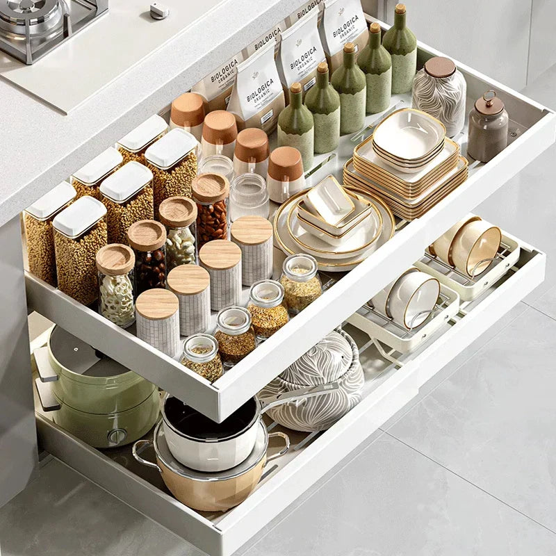 Storage Rack With Drawers DecorBites™ Kitchen Storage Rack Drawer Organizer with Slide Rails ...