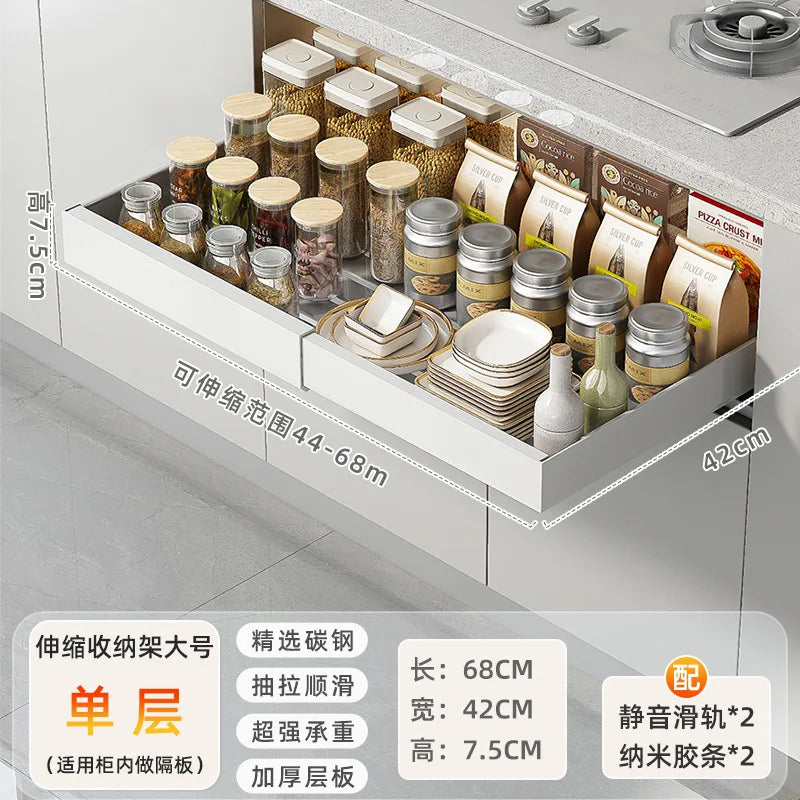 DecorBites™ Kitchen Storage Rack Drawer Organizer with Slide Rails ...