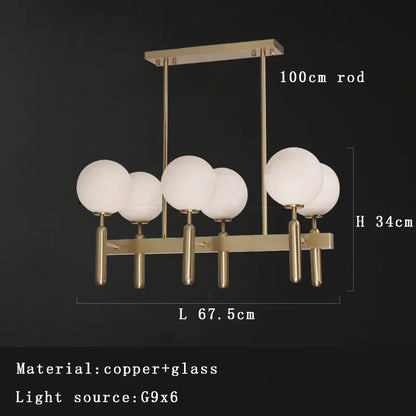 DecorBites™ Glass Balloon Chandelier: Elegant Led Round Hanging Light for Luxury Dining Room