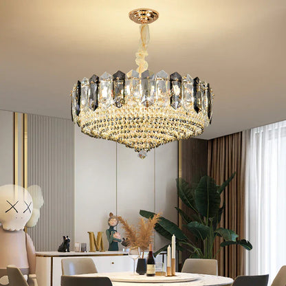 DecorBites™ Crystal Duplex Villa Chandelier Hall Light - Luxe Living Room Middle Floor Lamp