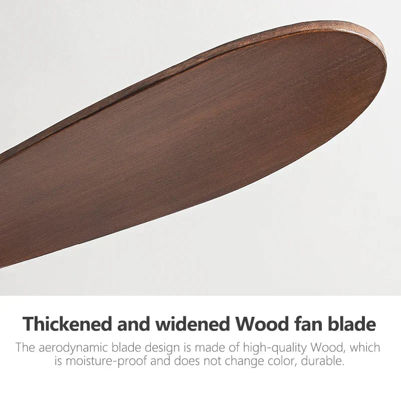 DecorBites™ 52" Low Floor Fan Lights Wood Blade Remote Control Ceiling Fan Strong Winds