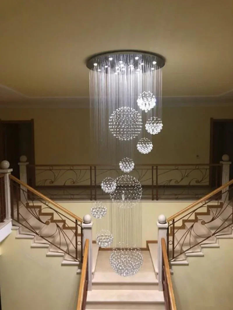 DecorBites™ Crystal Ball Chandelier - Large Modern Lustre Design - D80*H300cm