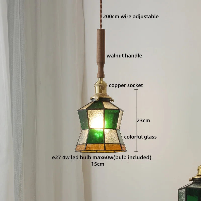 DecorBites™ Blue Glass LED Pendant Lamp for Dining Living Room Bedroom