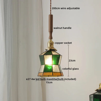DecorBites™ Copper Ceramic LED Pendant Light with Knob Switch - 4w Bulb & Lamparas Colgante